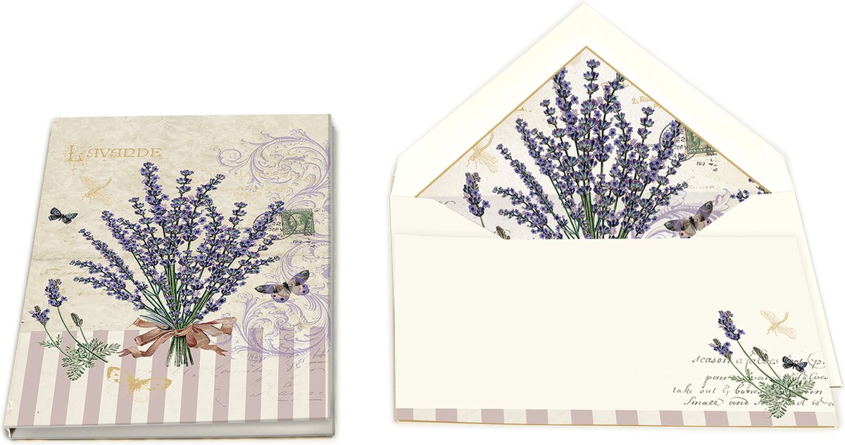 Kartos - Lavanda- luxe Italiaans briefpapier - 10 kaarten met 10 enveloppen  -... | bol