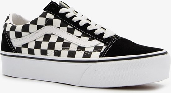 Vans Checkerboard Old Skool Platform dames sneaker - Zwart - Maat 38 |  bol.com