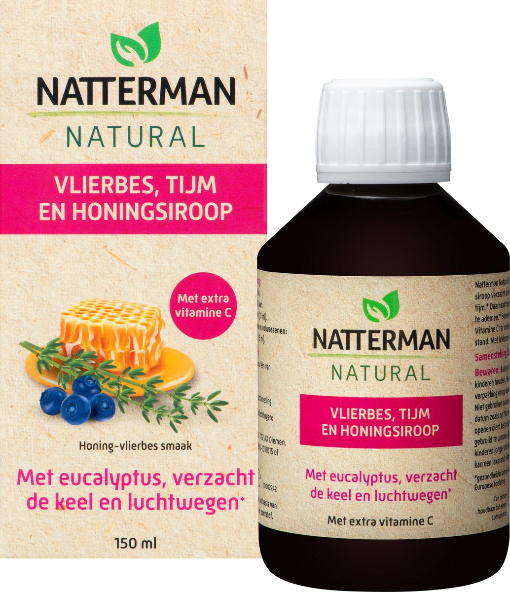 Goedkoopste Natterman Natural Vlierbes Tijm en Honingsiroop - Keel en luchtwegen - 150 ml