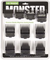 Monster Clippers Premium Dubbel Magnetische Opzetkammen - Zwart - voor professionele tondeuses