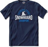Snowboard Champion | Snowboarden - Bier - Winter sport - T-Shirt - Unisex - Navy Blue - Maat 4XL