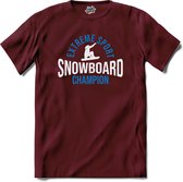 Snowboard Champion | Snowboarden - Bier - Winter sport - T-Shirt - Unisex - Burgundy - Maat XXL
