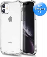 Hoesje geschikt voor iPhone 11 - Anti Shock Cover - Versterkte hoeken - Hard Back Cover - Transparant