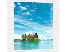Muursticker - Hotel op het Water - Malediven - 75x100 cm Foto op Muursticker