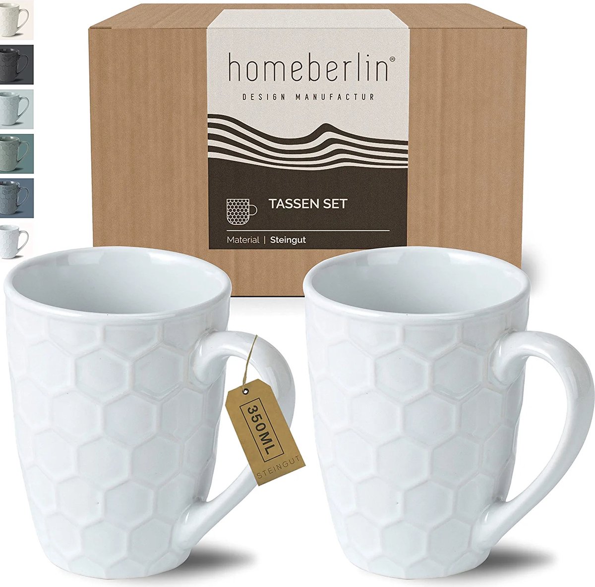 HOMEBERLIN® Design Cappuccino Kopset | Koffiekopje Van Hoogwaardig Steengoed 200ml Extra Dikwandige Mok Moderne Koffiekopjesset 100 Handgemaakt