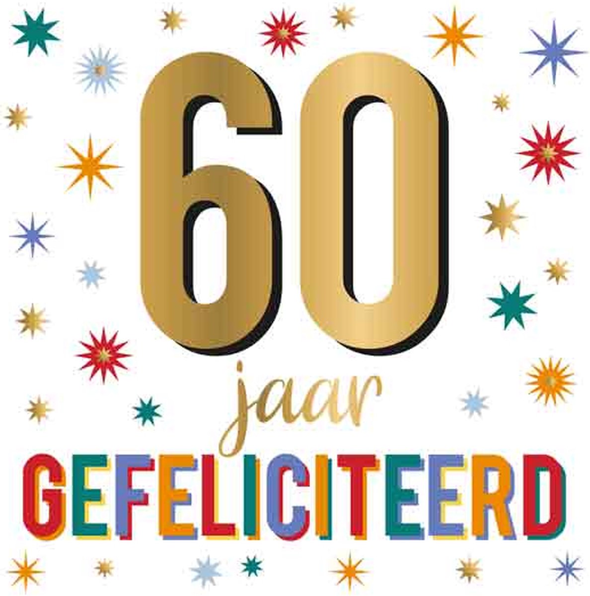 Verjaardagskaart Daisy 60 Jaar XL Formaat 23 X 23 Cm Wit 