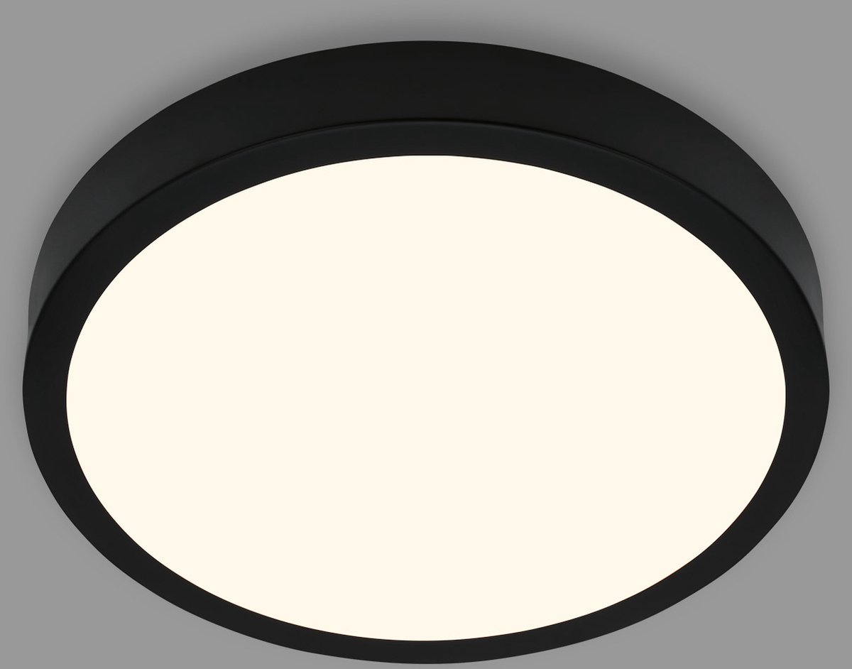 Briloner - plafondlamp LED, warm wit licht, opbouwlamp, opbouwlamp, zwart, Ø380x50 mm