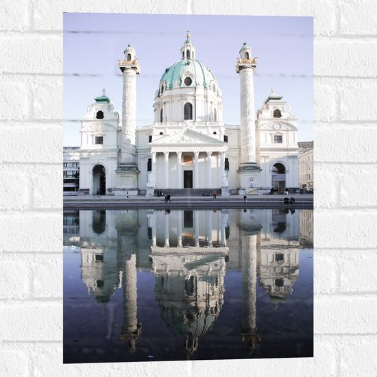 WallClassics - Muursticker - Karlskirche kerk - Oostenrijk - 40x60 cm Foto op Muursticker