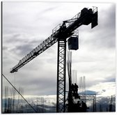 WallClassics - Dibond - Grue - 50x50 cm Photo sur Aluminium (Décoration murale en métal)