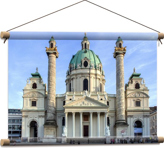 WallClassics - Textielposter - Karlskirche Kerk in Oostenrijk - 60x40 cm Foto op Textiel