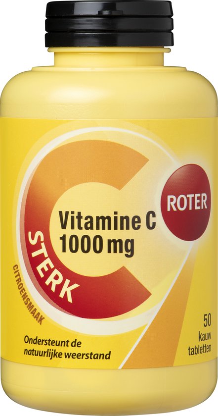 Foto: Roter vitamine c 1000mg hoge dosering vitamine c ter ondersteuning van je weerstand 50 kauwtabletten met citroensmaak