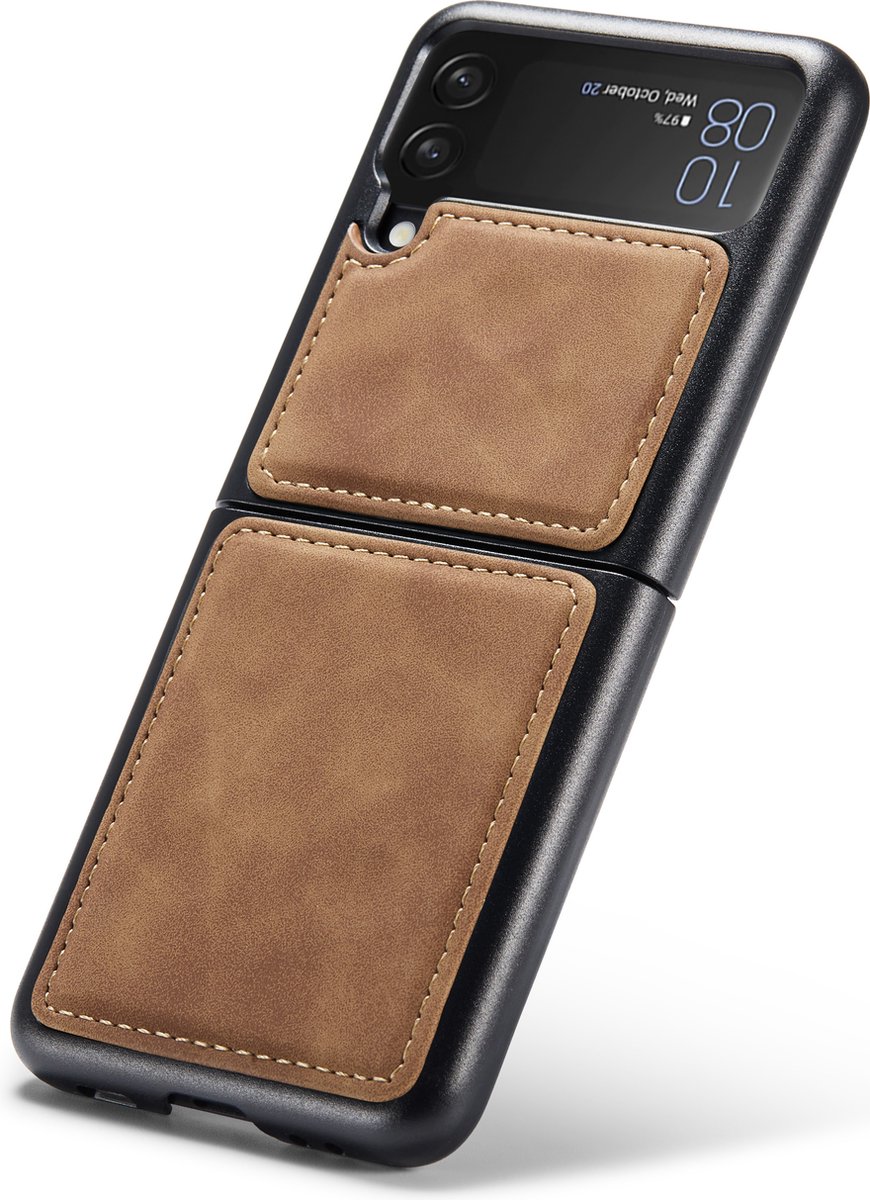 Hoesje geschikt voor Samsung Galaxy Z Flip 4 - Book Case Leer Slimline Bruin