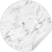 WallCircle - Stickers muraux - Cercle de papier peint - Marbre - Luxe - Wit - Grijs - Aspect marbre - 100x100 cm - Cercle mural - Autocollant - Papier peint autocollant rond XXL