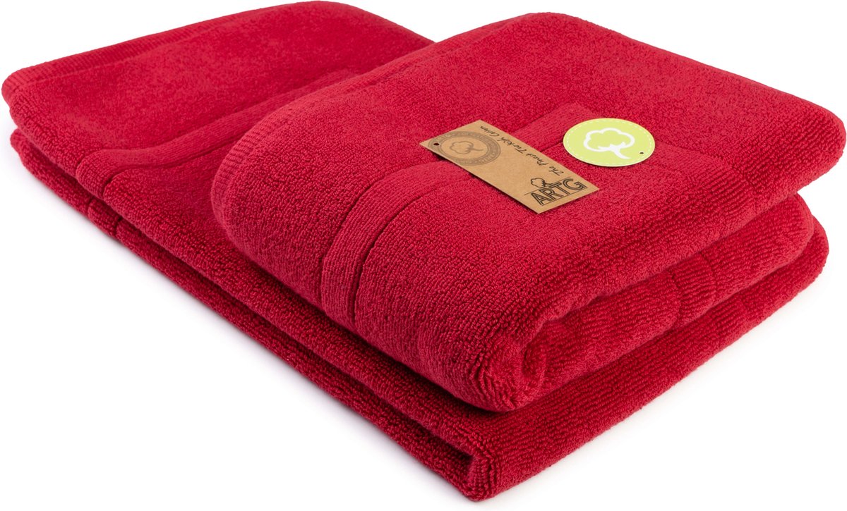 ARTG® Towelzz - Badmat - 100% Katoen - Zware kwaliteit - 50 x 80 cm - Donkerrood - Deep Red