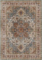 Vintage tapijt - carpet - Vloerkleed -160 x 230 cm - navy blauw
