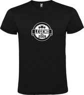 Zwart T-Shirt met “Legend sinds 2009 “ Afbeelding Wit Size M