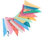 MoreThanHip - Vlaggenlijn puntvorm voor binnen- en buiten gerecyclede visvoerzakken - 5 meter - Veata multicolour - 5 meter