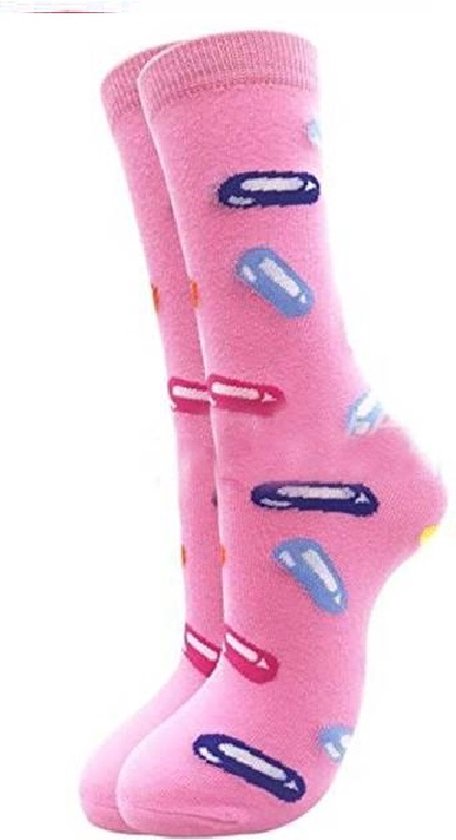 Verpleegkundige sokken - happy nurse socks roze