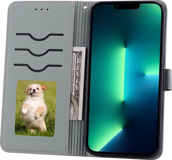 Xiaomi Redmi Note 11 Book Case Cover avec Camera Protection - TPU - Porte-cartes - Cordon de serrage - Xiaomi Redmi Note 11 - Grijs