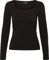 Vero Moda T-shirt Vmmaxi My Ls Soft Uneck Ga Noos 10228809 Black Dames Maat - XXL