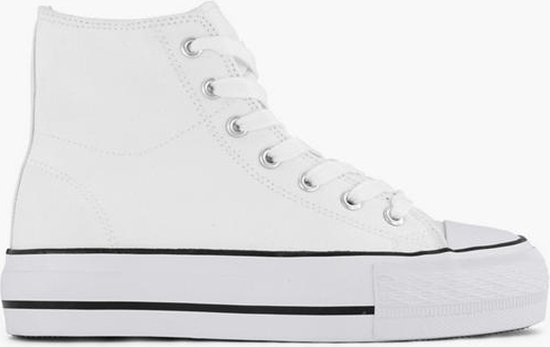 graceland Witte hoge canvas sneaker - Maat 40