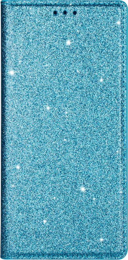 Xiaomi Redmi Note 11S Glitter Book Case Cover - TPU - Fermeture Magnétique - Porte-Cartes - Xiaomi Redmi Note 11S - Blauw