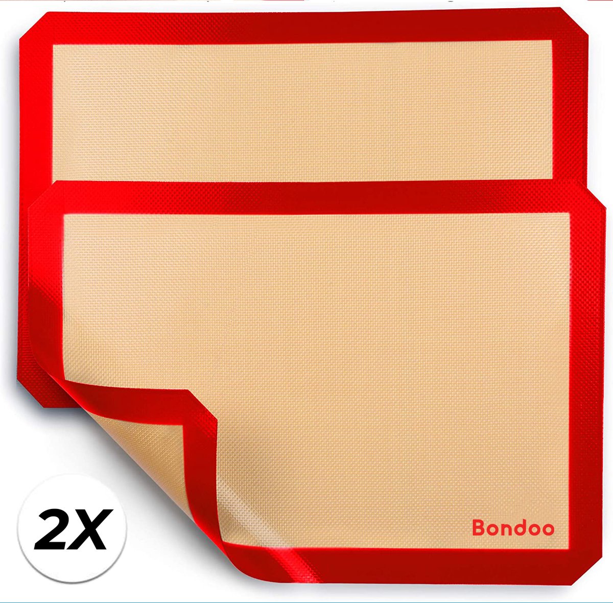 Bondoo Deegmat 40x30cm - 2X- Rood