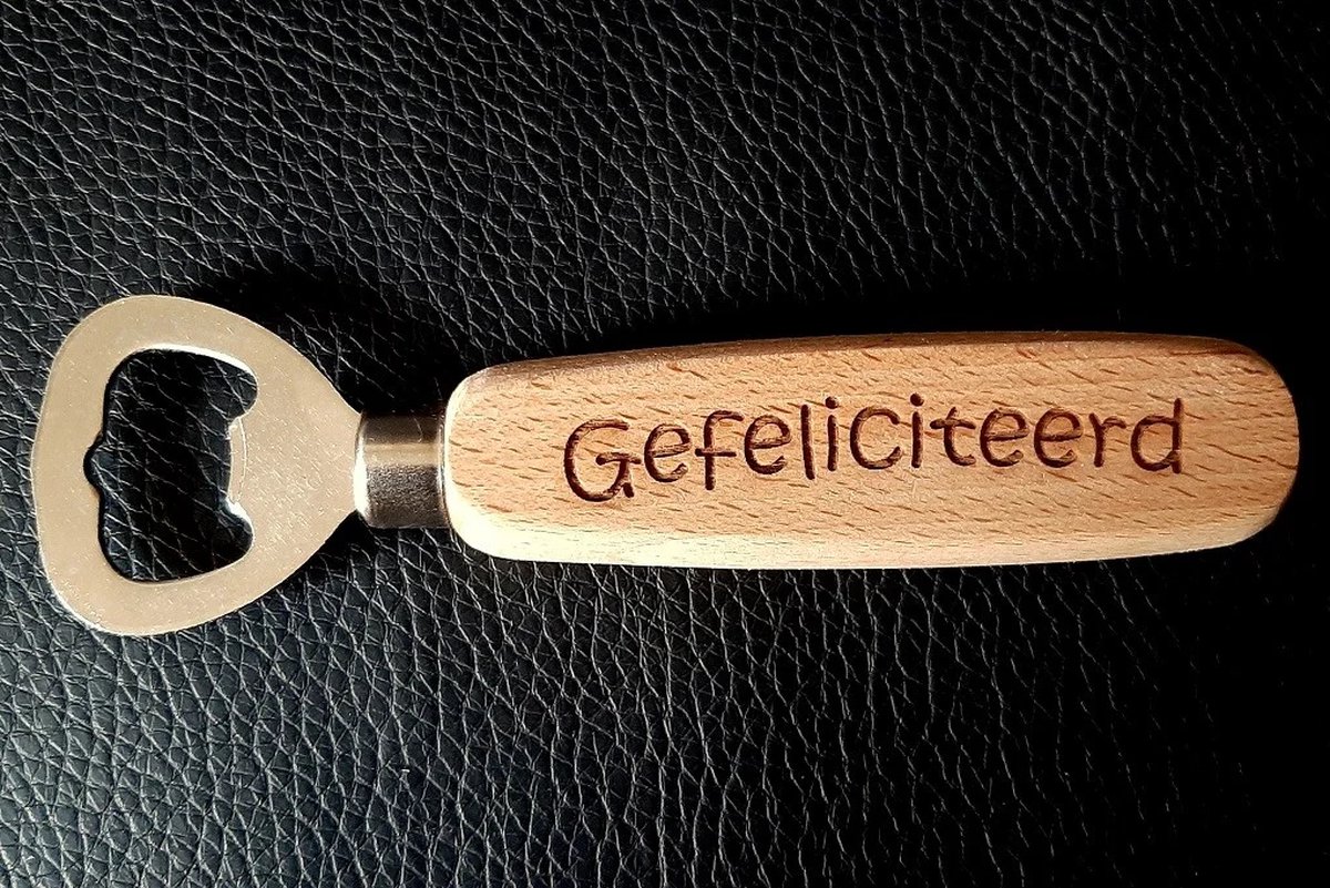 Schubie - Flesopener Gefeliciteerd - Cadeau - Bieropener