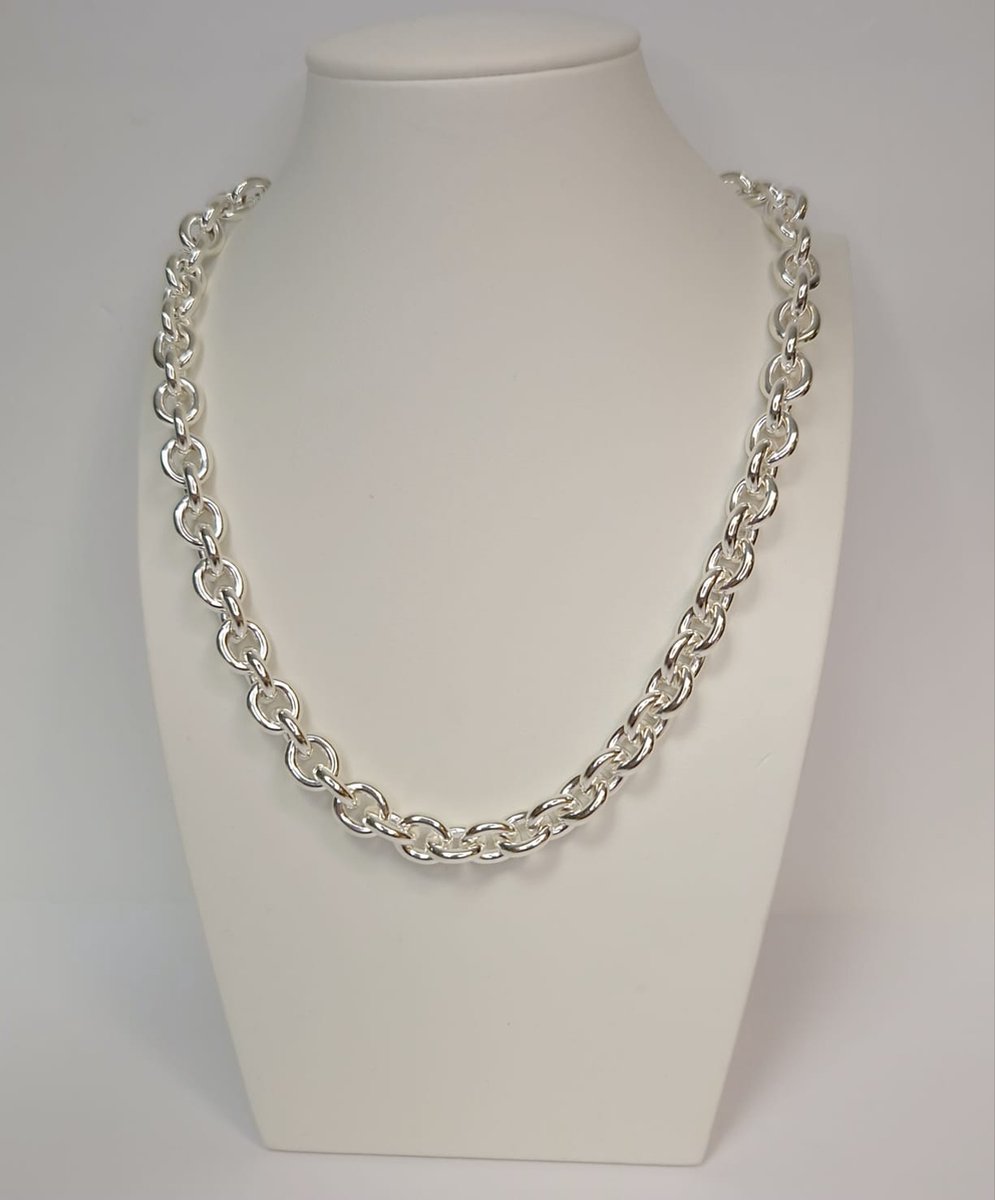 Jasseron - collier - massief - zilver - ketting - uitverkoop - sale Juwelier Verlinden St. Hubert - van €399,= voor €299,=