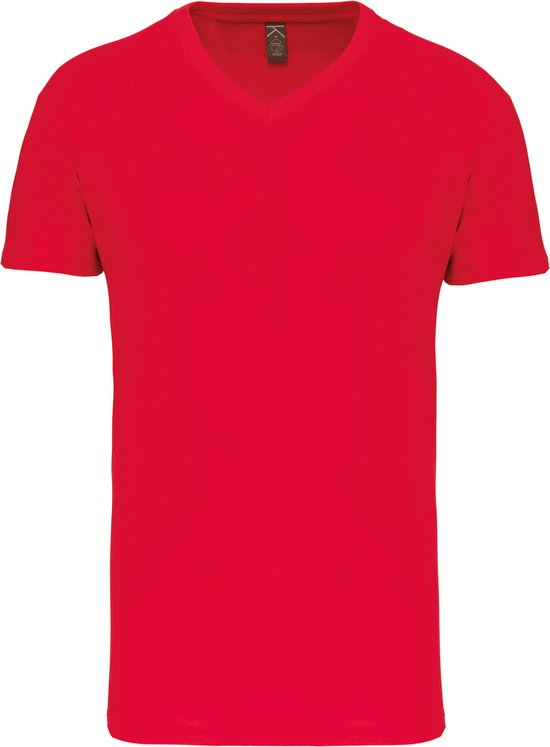Rood T-shirt met V-hals merk Kariban maat XXL