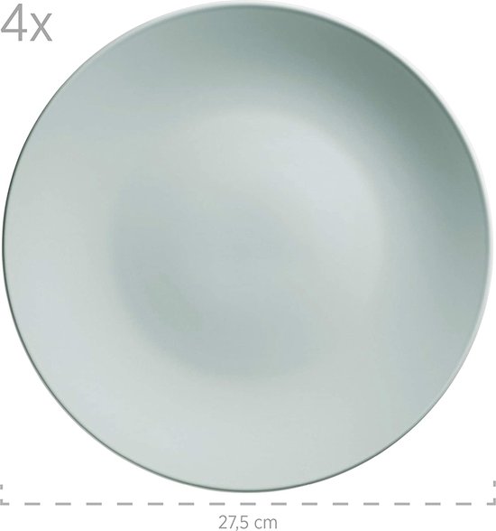 CreaTable, 33075 Serie Uno, 16-delige serviesset, combiservies van aardewerk, vaatwasser- en magnetronbestendig, Made in Portugal