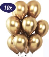 Luxe Chrome Ballonnen – Gouden Ballon - Metallic Gold Chroom – Verjaardag Versiering – Latex Helium Ballonnenset – Geschikt voor Ballonnenboog en Pilaar – Goud Feestje – 10 stuks