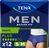 3x TENA Men Active Fit Plus Small - Medium 12 stuks