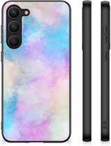 Silicone Back Case Geschikt voor Samsung Galaxy S23 Plus Telefoon Hoesje met Zwarte rand Watercolor Light