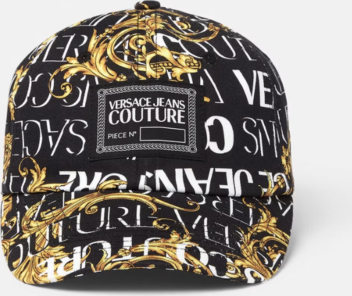 Versace Jeans Couture Baseball Cap With Central Sewing Black/Gold
