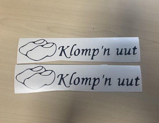 klompen uut autosticker trekker tractor vrachtwagen zwart 20x5 set van 2