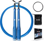 ZEUZ Professioneel Springtouw voor CrossFit & Fitness – Verstelbaar – Speed Rope – Volwassenen – SR-2 - Blauw