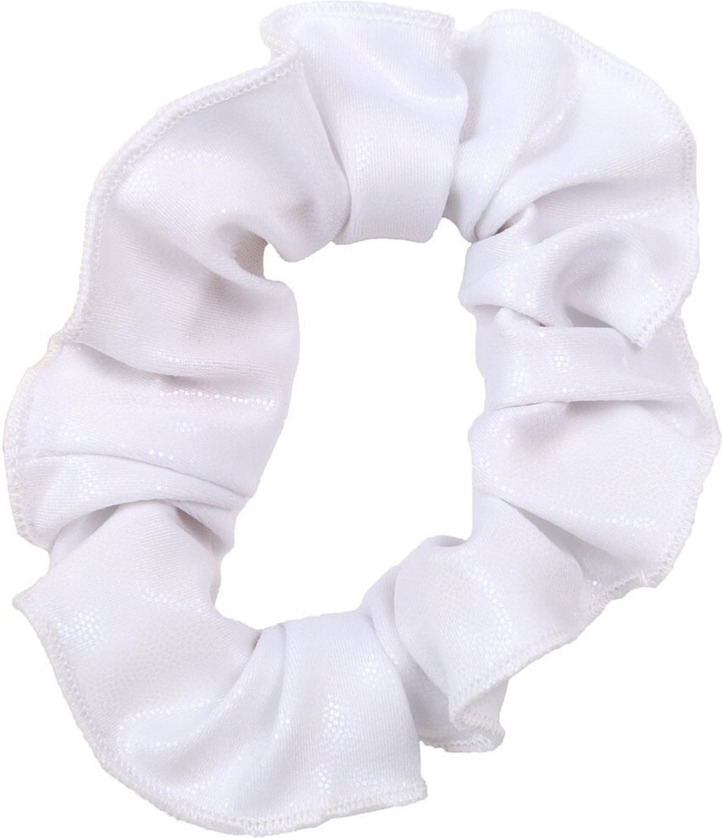 Snowflake - Hair Scrunchie - Mystique Glansstof - Turnen - Meisjes - Haarwokkel - Elastisch - Wit - One Size