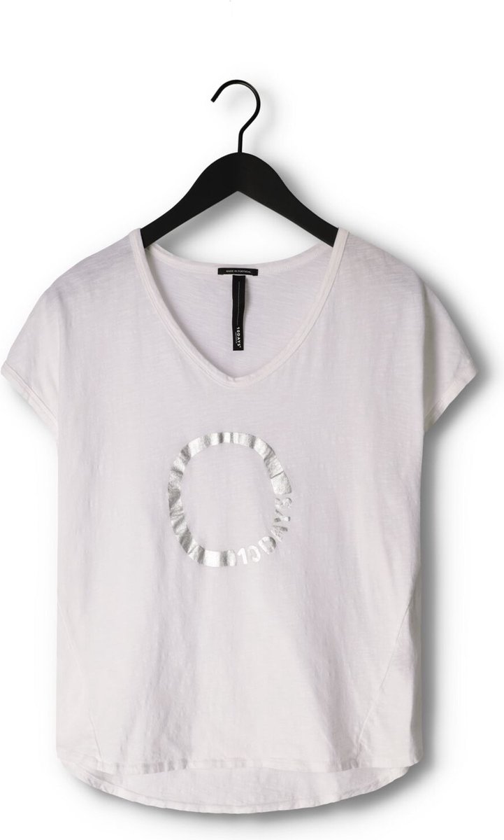 10days Shortsleeve Tee Circle Tops & T-shirts Dames - Shirt - Wit - Maat M