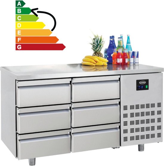 700 Koelwerkbank 6 Laden, combisteel 7489.5575