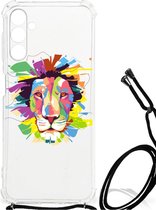 GSM Hoesje Geschikt voor Samsung Galaxy A13 5G | A04s Leuk TPU Back Cover met transparante rand Lion Color