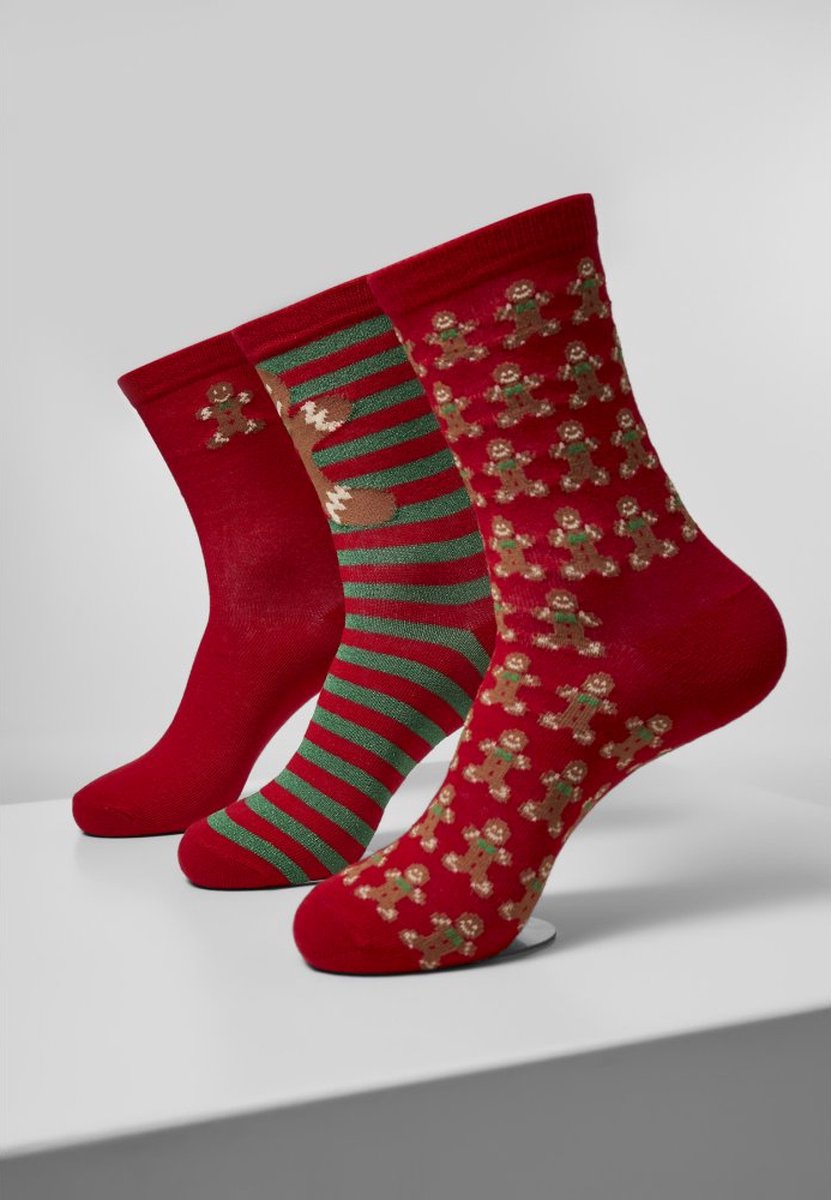 Urban Classics Christmas Gingerbread Lurex 3Pack Sokken 39/42 Multicolours Multicolor