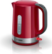 Bosch TWK6A514, 1,7 l, 2200 W, Grijs, Rouge, Plastique, Indicateur de niveau d'eau, Protection contre la surchauffe