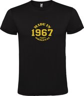 Zwart T-Shirt met “Made in 1967 / 100% Original “ Afbeelding Goud Size XXXXXL