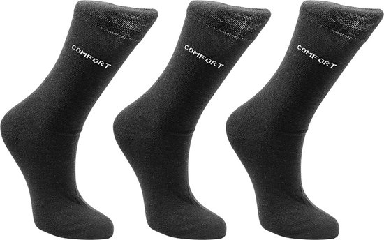Naft comfort sokken | 3 paar | heren | zwart | maat 43-46