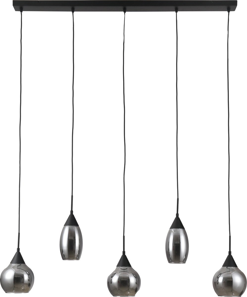 Hanglamp 5-Lichts - Smoke Glass - Industrieel - Lamp Daina - Giga Meubel