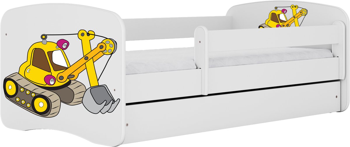 Kocot Kids - Bed babydreams wit graafmachine met lade met matras 180/80 - Kinderbed - Wit