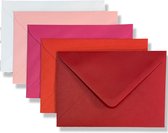 50 Cards & Crafts Luxe gekleurde C6 enveloppen | Rood / Roze | 162x114mm