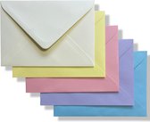 50 Cards & Crafts Luxe gekleurde C6 enveloppen | Pasteltinten | 162x114mm