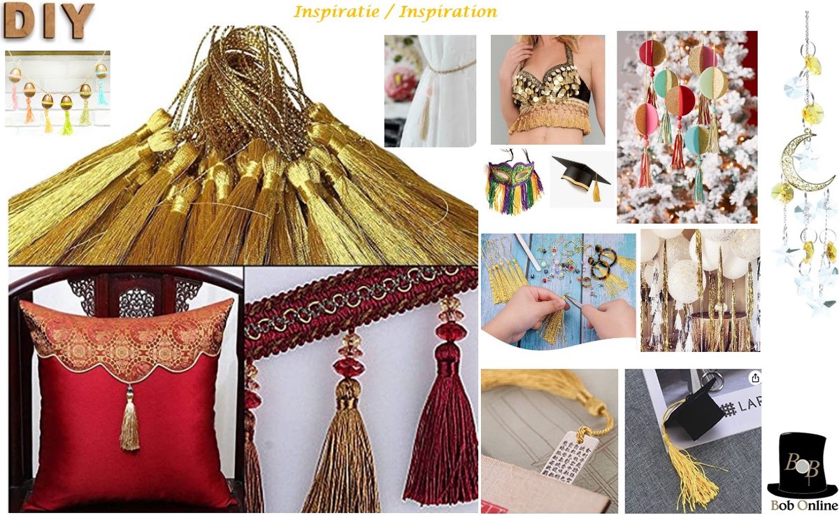kwastjes met kapje imitatie suede | accessoires om ibizatas te pimpen